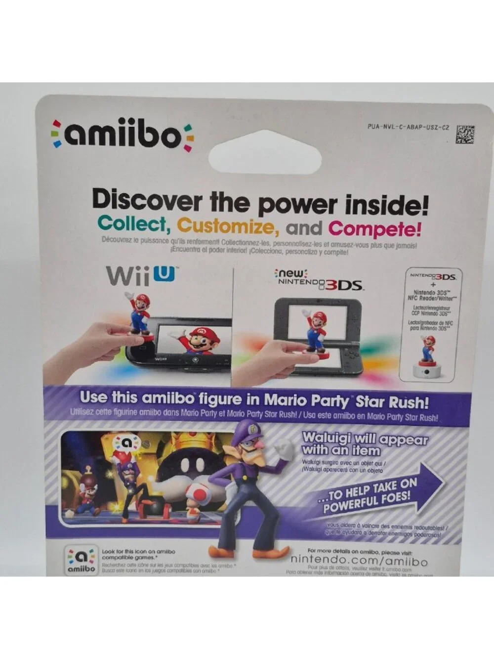 Waluigi amiibo Super Mario Series Nintendo Wii U 3DS New Sealed